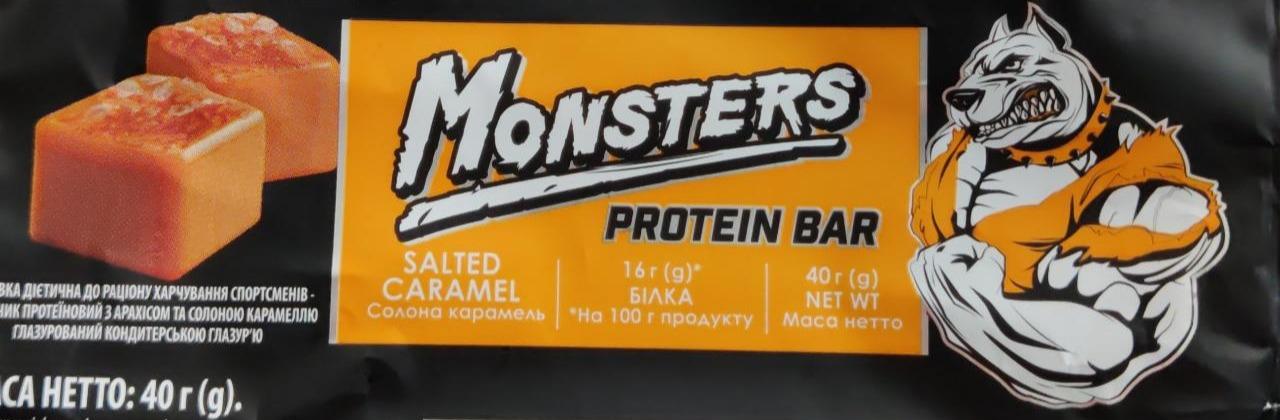 Фото - Протеїновий батончик з арахісом та солоною карамеллю Protein Bar Coffee Monsters