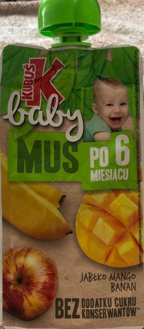 Фото - Фруктове дитяче п‘юре Яблуко ,манго,банан Kubuś