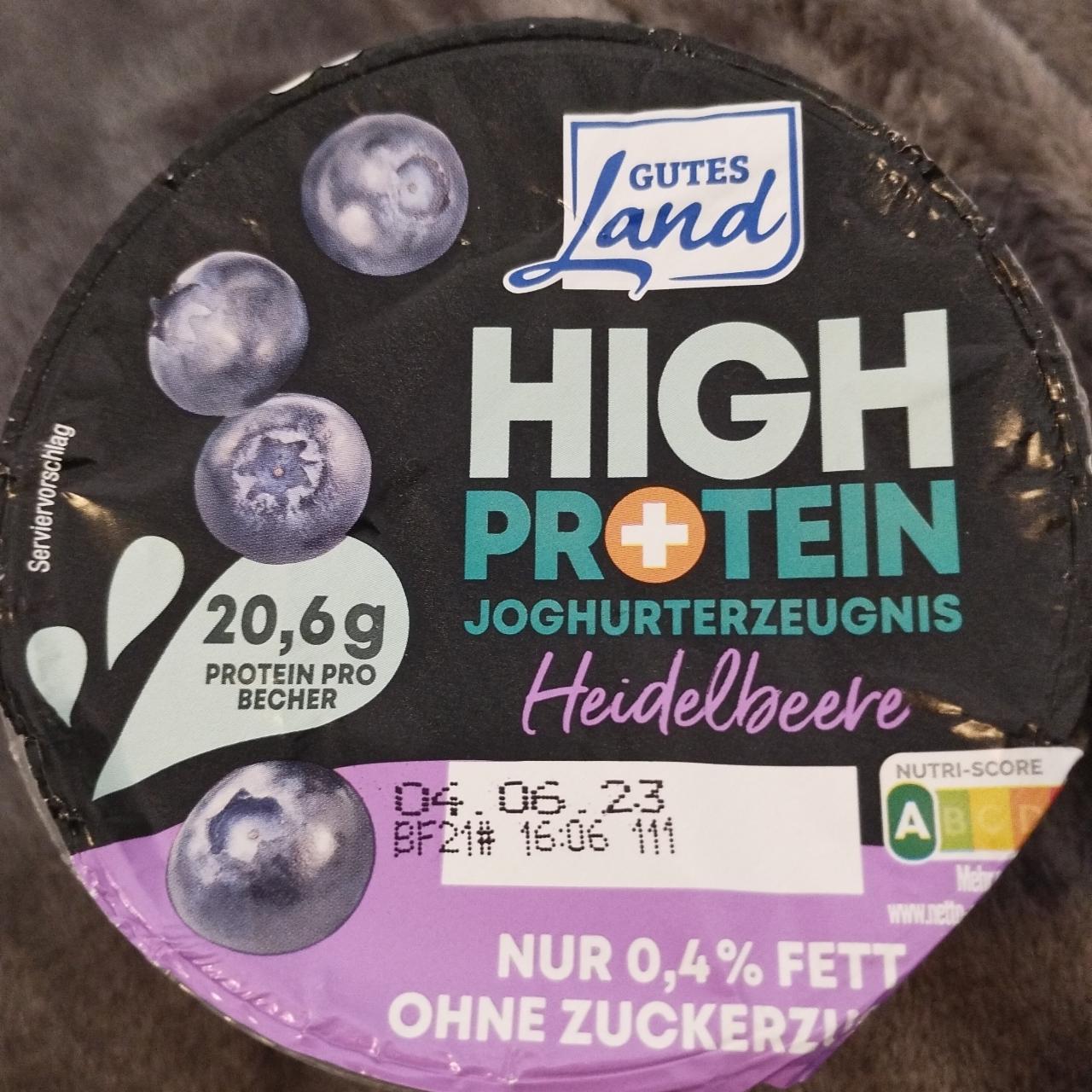 Фото - Йогурт високо протеїновий зі смаком чорниці Gutes Land