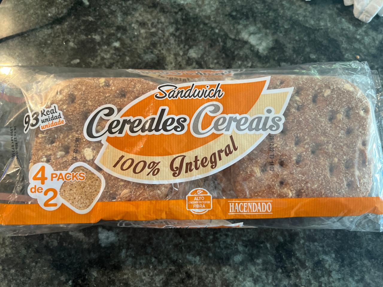 Фото - Сендвіч цільнозерновий Sandwich Cereales Cereais 100% Hacendado