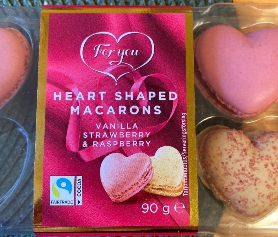 Фото - Heart shaped macarons vanilla strawberry raspberry For you
