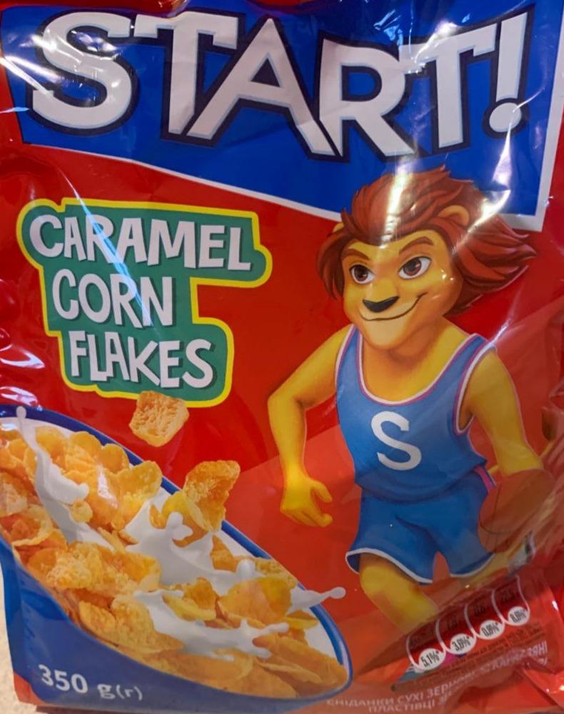 Фото - Сніданки сухі зернові Кукурудзяні пластівці зі смаком карамелі Start Corn Flakes