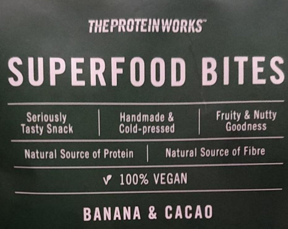 Фото - Протеїн Superfood bites Смак банана і какао The Protein Works