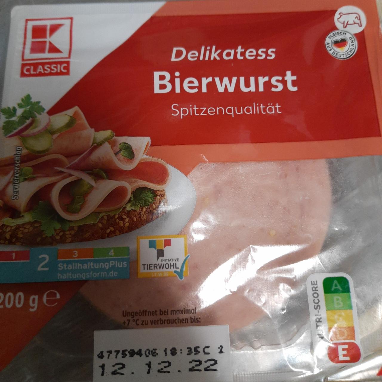 Фото - Делікатесна пивна ковбаса вищої якості Bierwurst K-Classic