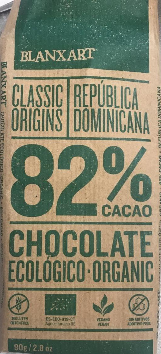 Фото - Шоколад темний органічний 82% organic Blanxart