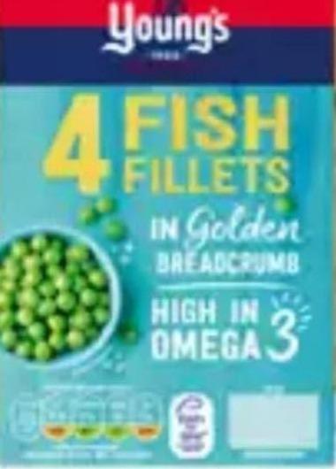Фото - 4 Fish Fillets In Golden Breadcrumb Young's