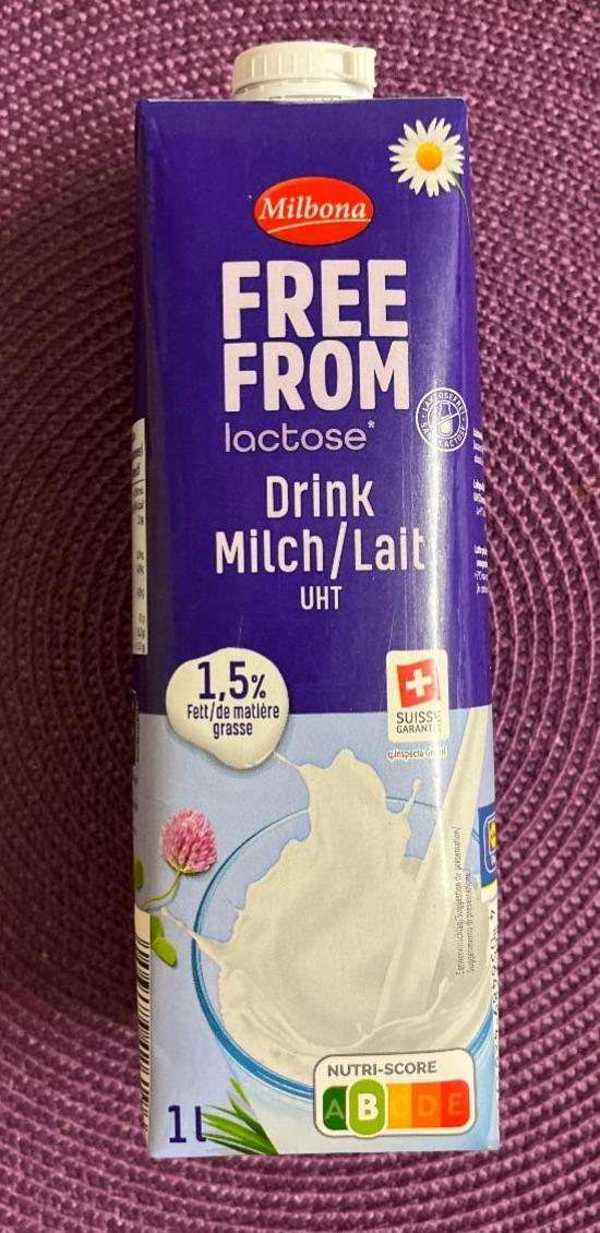 Фото - Молоко 1.5% безлактозне Milbona
