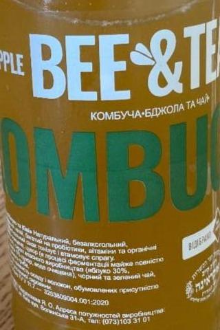 Фото - Напій безалкогольний слабогазований Яблуко і ківі Комбуча Bee&Tea