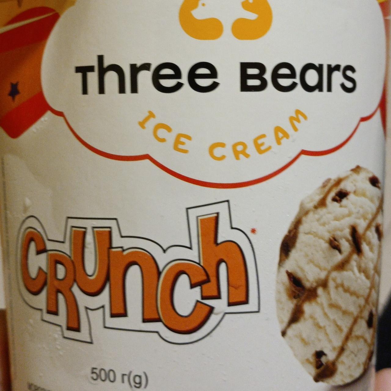 Фото - Морозиво 10% з вафельною крихтою цукровим печивом та наповнювачем зі смаком карамелі Crunch Three Bears