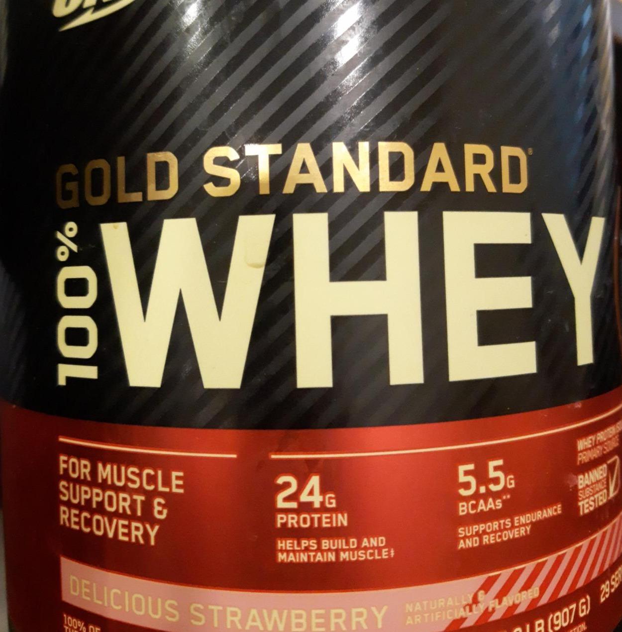 Фото - Сироватковий протеїн 100% Whey Gold Standard Полуниця Optimum Nutrition