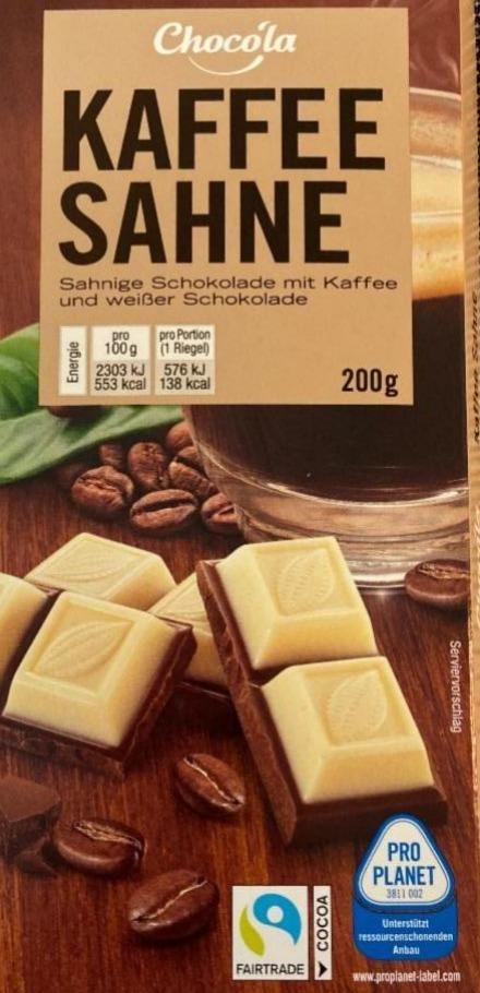 Фото - Шоколад Кавові вершки 63% і білий шоколад 37% Chocóla