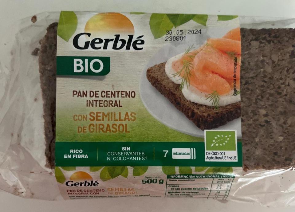 Фото - bio Pan de centeno integral con semillas de girasol Gerblé
