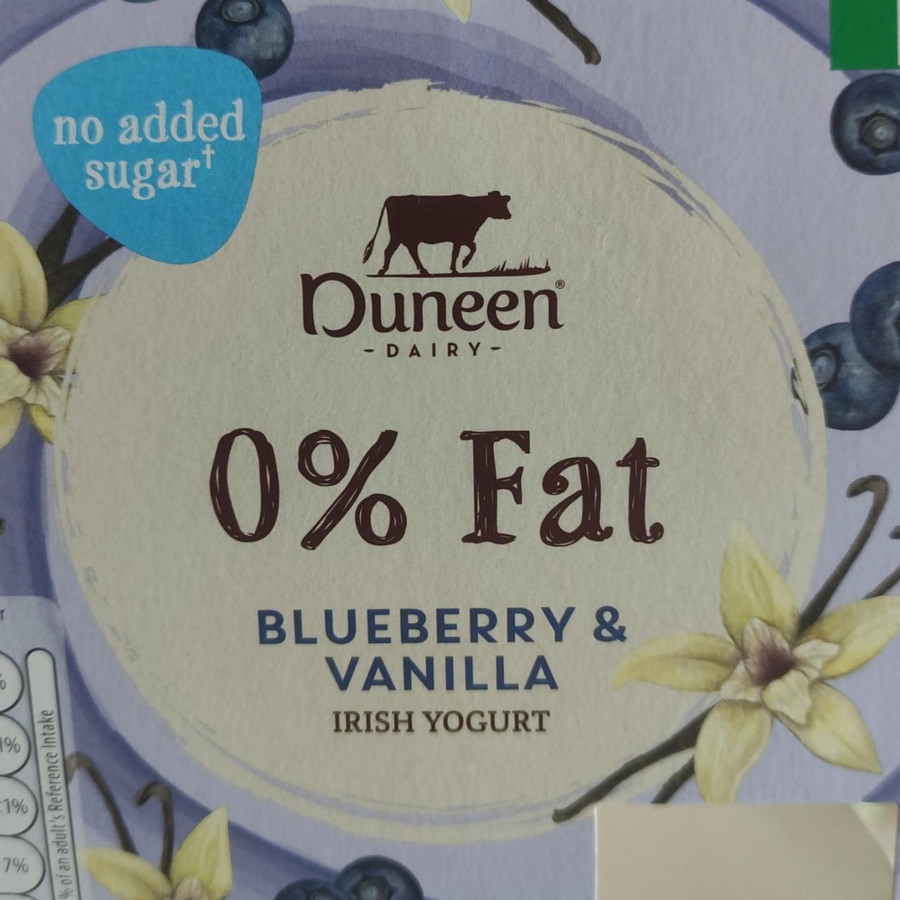 Фото - Irish yogurt Blueberry and Vanilla 0%fat Duneen