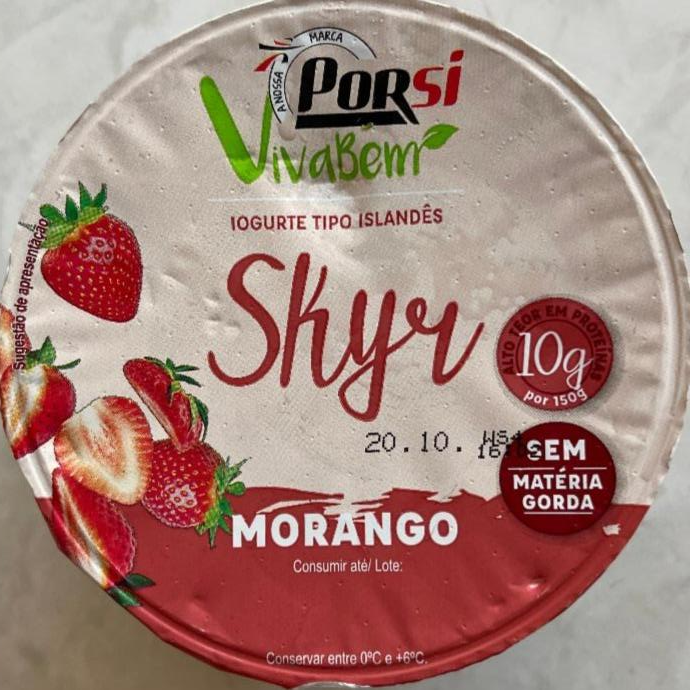 Фото - Iogurte morango skyr 0% Porsi Vivabem