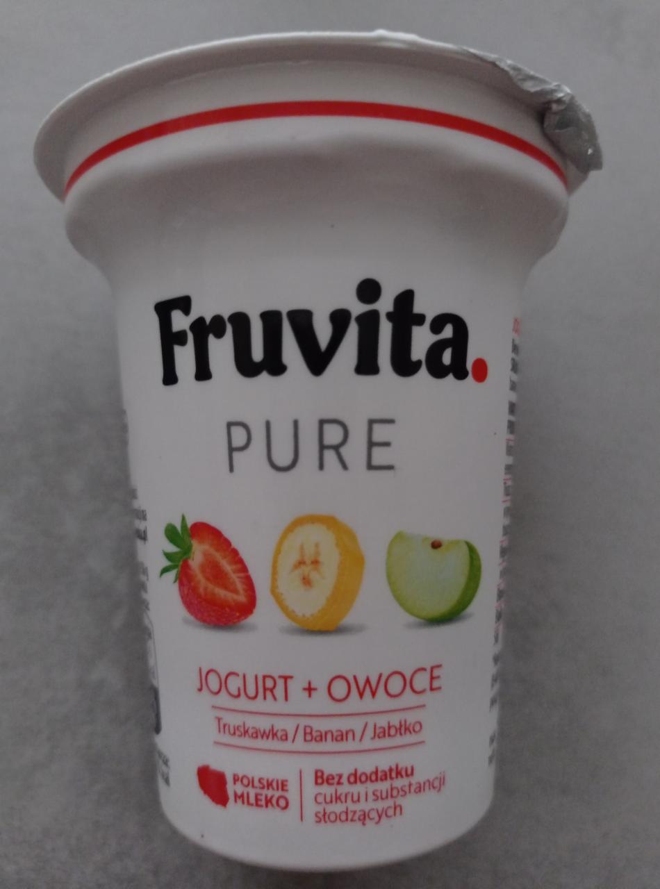 Фото - Йогурт фруктовий полуниця-банан-яблуко Pure Jogurt + Owoce Fruvita