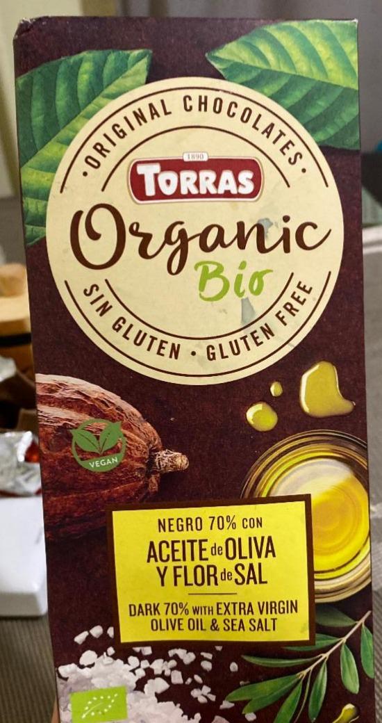 Фото - Шоколад 70% чорний з оливковою олією і морською сіллю Torras