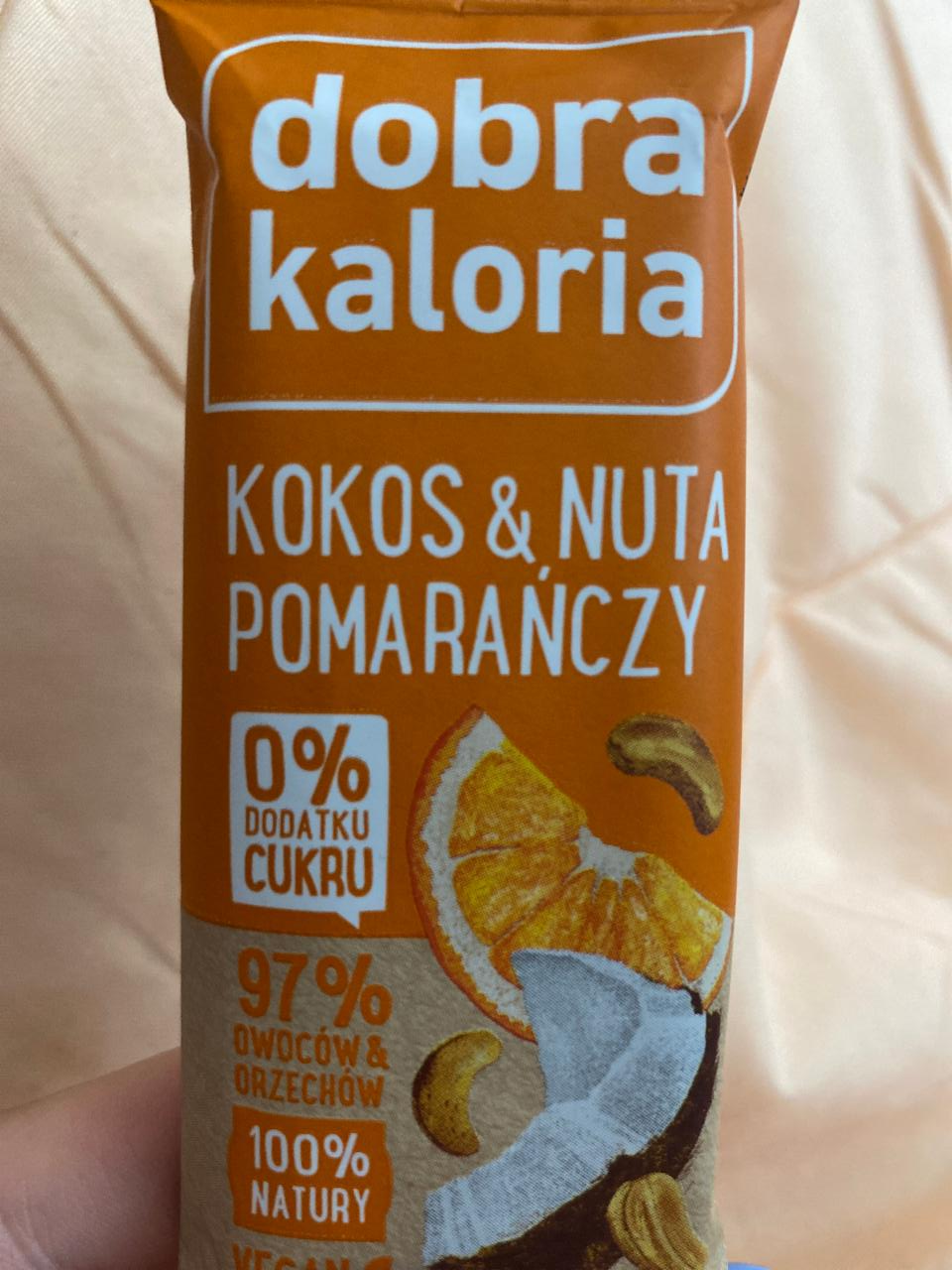Фото - Батончик зі смаком кокосу та апельсину Kokos & Nuta Pomaranczy Dobra Kaloria