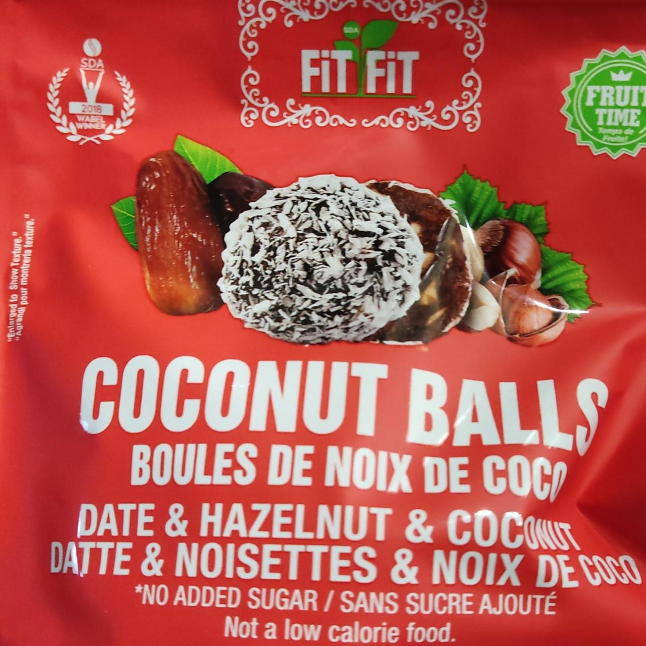 Фото - Кокосові кульки Energy Balls Фініки, фундук і кокос Fit Fit