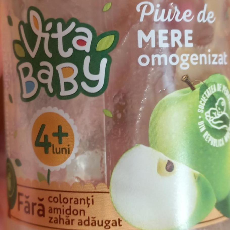Фото - Дитяче харчування для дітей від-4-х місяців Пюре з яблук без додавання цукру Гемогенізоване Пастеризоване Vita baby