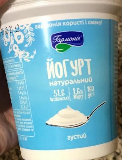 Фото - Йогурт натуральний густий 1.6% Гармонія
