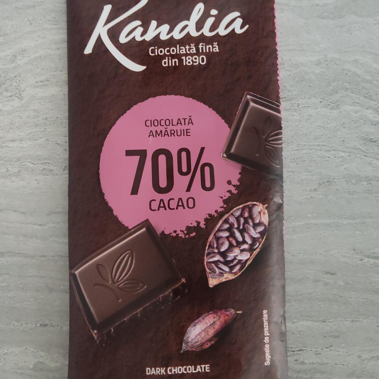 Фото - Шоколад чорний 70% какао Kandia