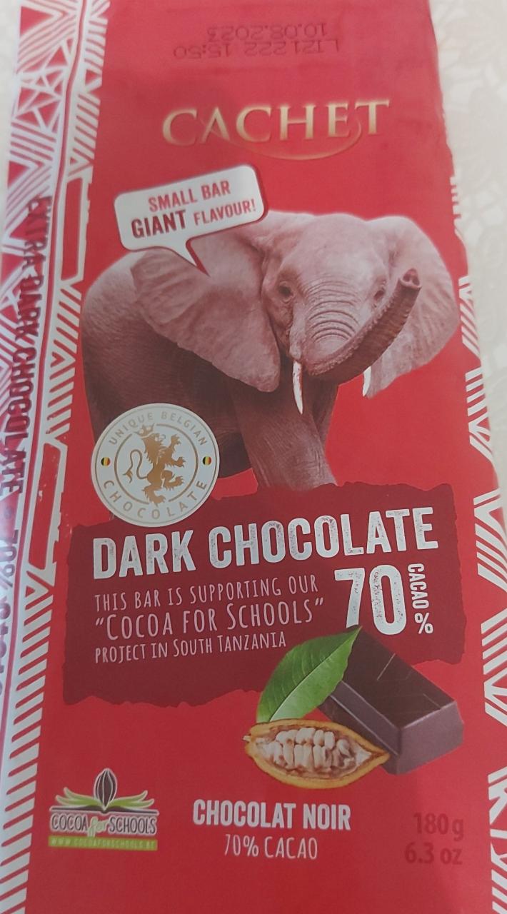 Фото - Шоколад темний чорний 70% какао Cachet