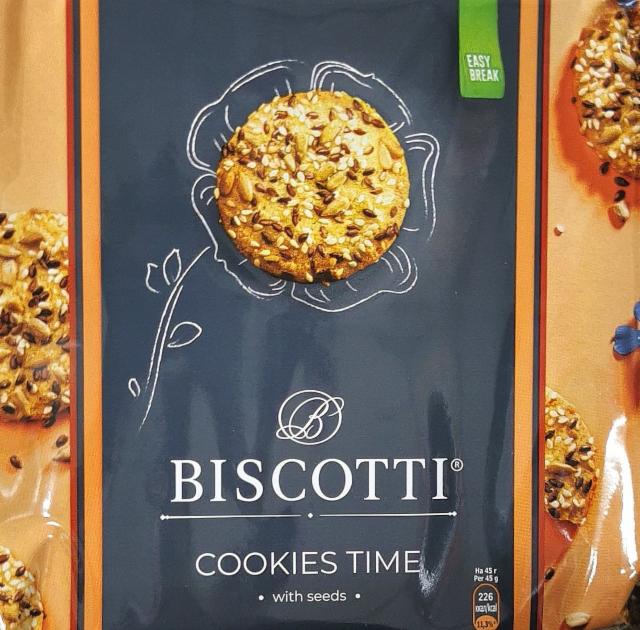 Фото - Печиво здобне пісочно-відсадне Cookies time з насінням Biscotti