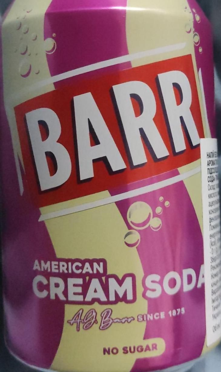Фото - Напій безалкогольний газований ароматизований з підсолоджувачем Американ крем сода Barr
