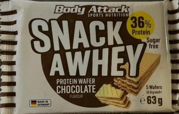 Фото - Snack a whey protein wafer chocolate Body Attack
