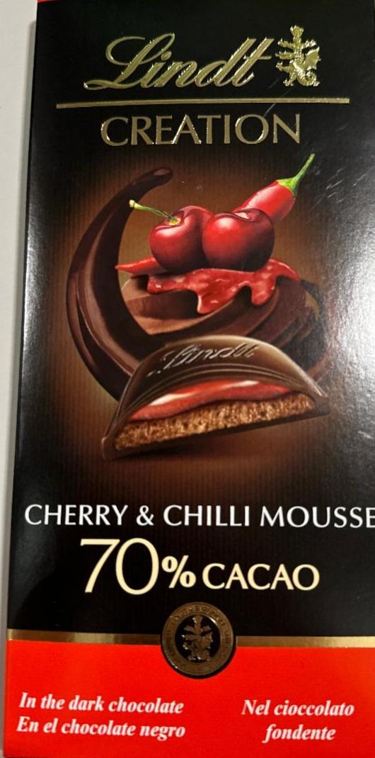 Фото - Шоколад Creation Cherry Chili Mousse 70% Lindt