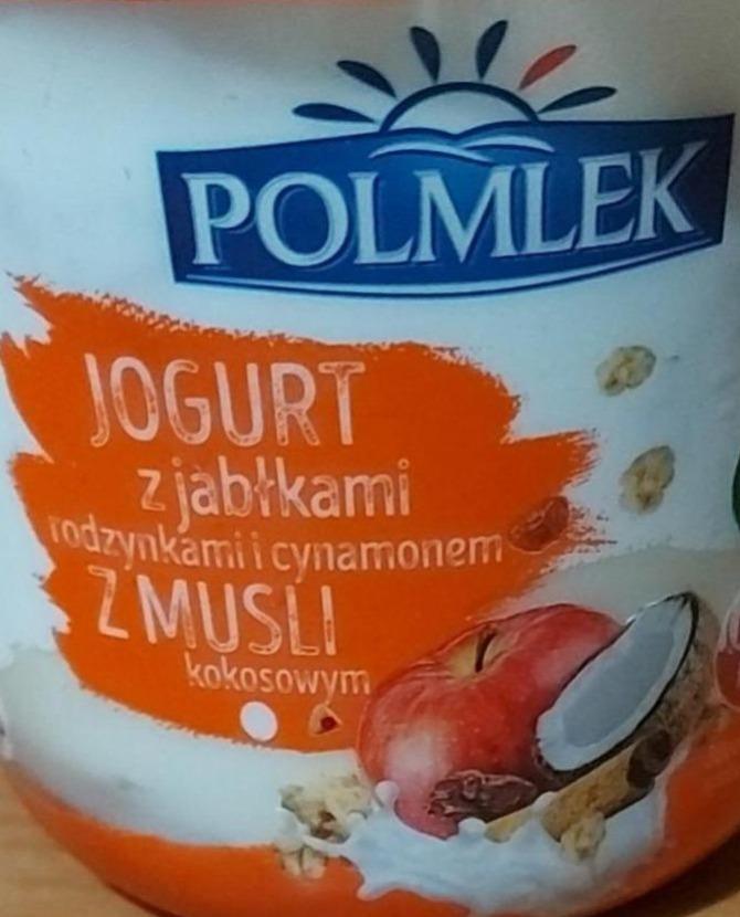 Фото - jogurt z jablkami rodzynkami I cynamonem z musli kokosowym Polmlek