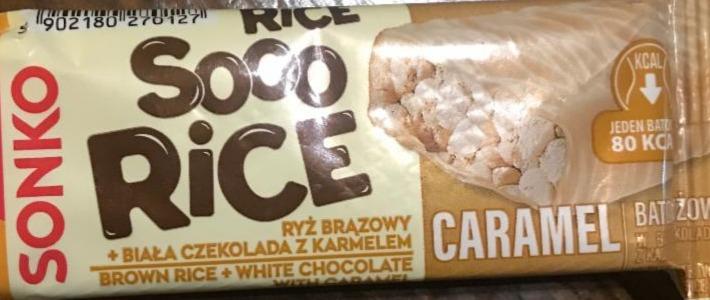 Фото - Батончик рисовий у білому шоколаді з карамеллю Sonko