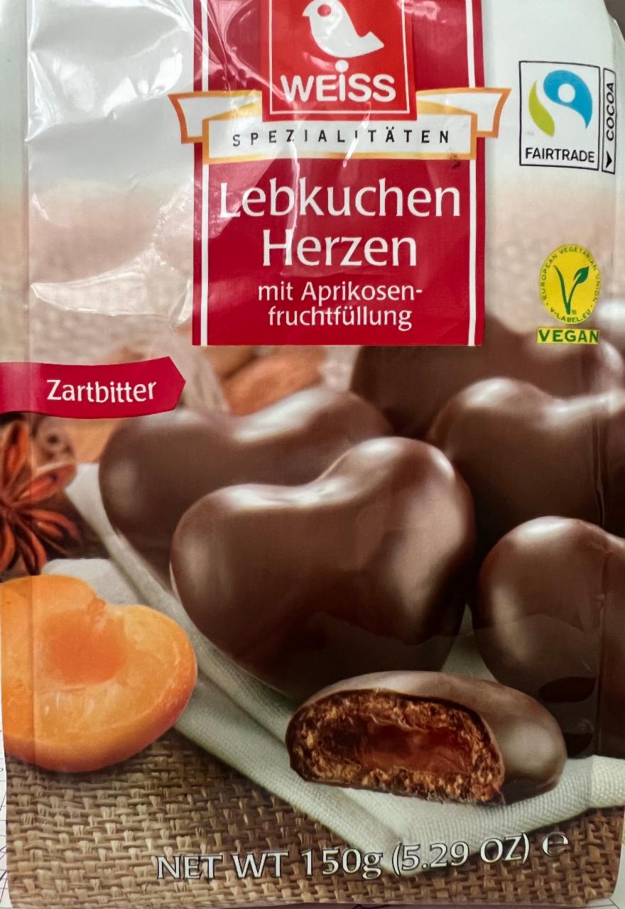 Фото - Пряник шоколадний з абрикосовою начинкою Lebkuchen Herzen Weiss