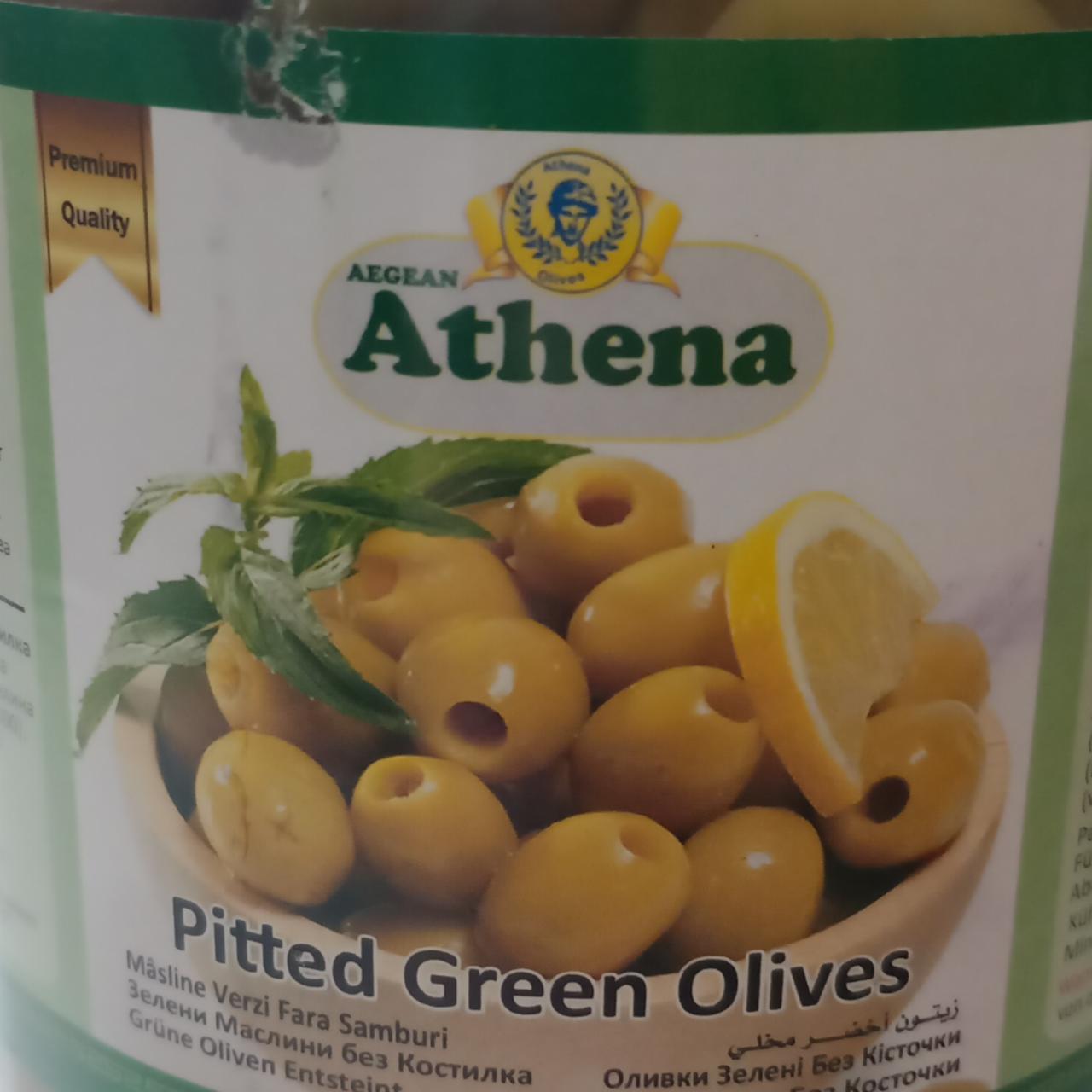 Фото - Оливки зелені Pitted Green Olives Athena