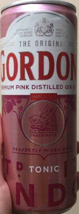 Фото - Напій слабоалкогольний газований з дистильованим джином Преміум Pink і тоніком Gordon’s
