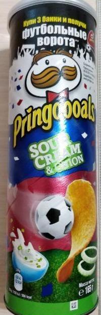 Фото - Картопляні чіпси зі смаком сметани та цибулі Pringoooals Pringles