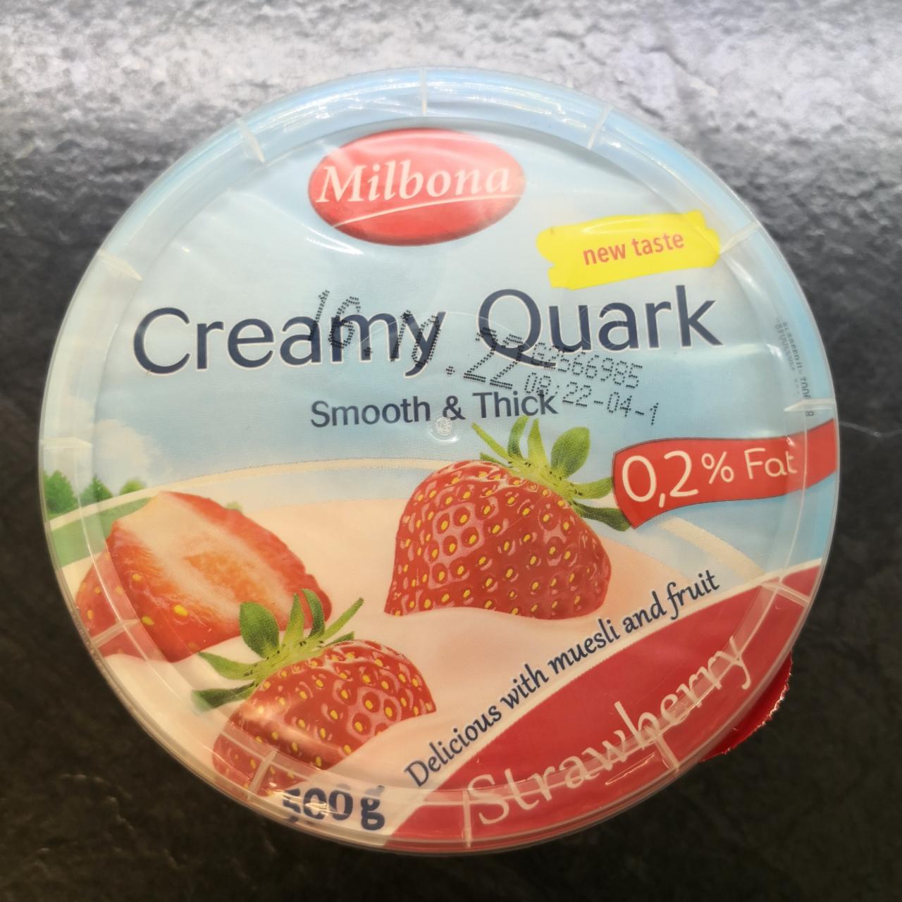 Фото - Creamy Quark 0,2% Fat Strawberry Milbona