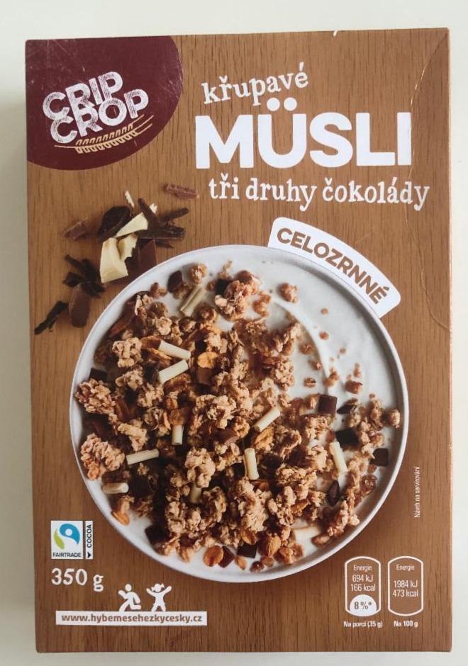 Фото - Мюслі цільнозернові 3 види шоколаду Musli Crip Crop