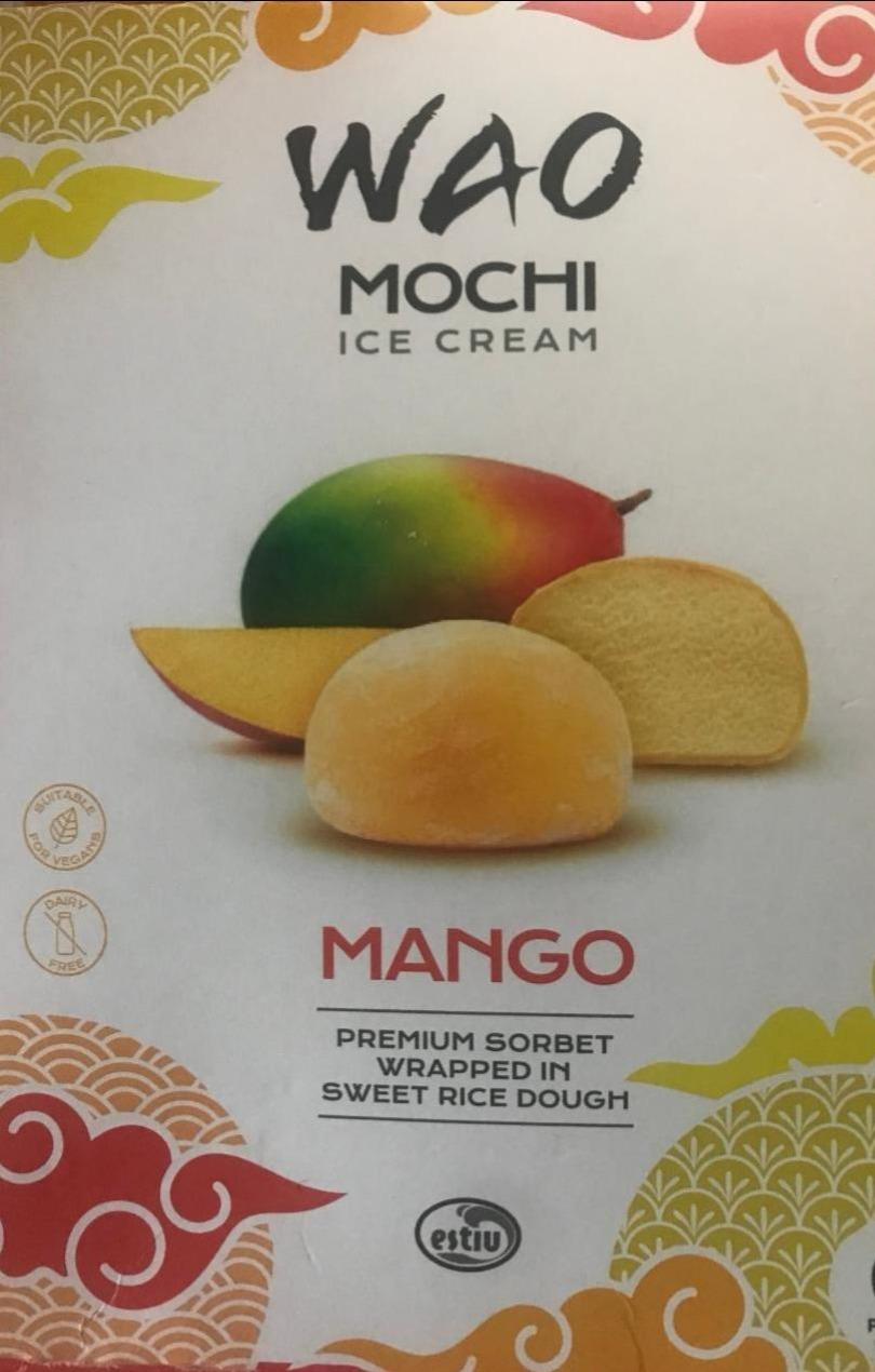 Фото - Морозиво Сорбет зі смаком манго вкрите Мочі (солодке рисове тісто 42.5%) зі смаком манго Wao Mochi