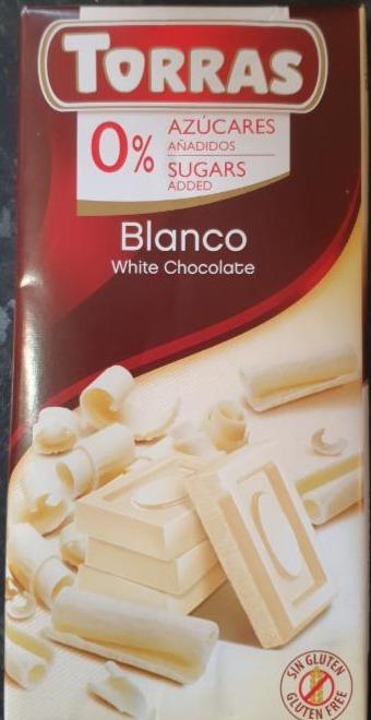 Фото - Шоколад білий без цукру White Chocolate Blanco Torras