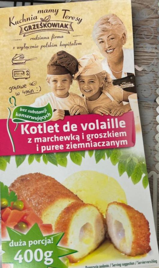 Фото - Kotlet de volaille z marchewką i groszkiem i puree ziemniaczanym Grześkowiak