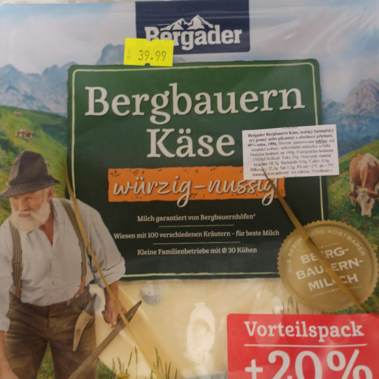 Фото - Bergbauern Käse würzig-nussig Bergader
