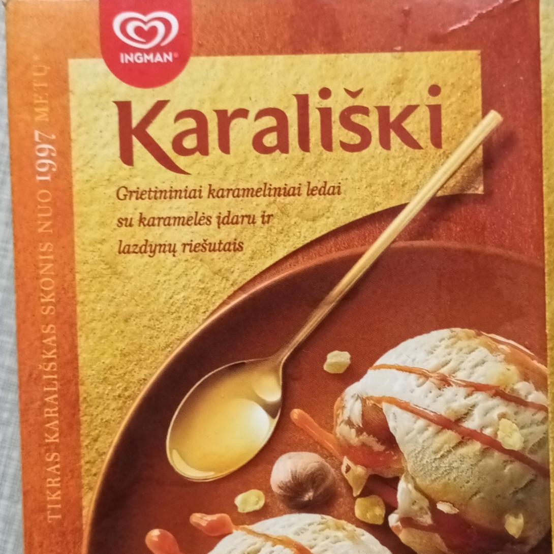 Фото - Морозиво вершкове Karaliski зі смаком карамелі та лісового горіха Ingman