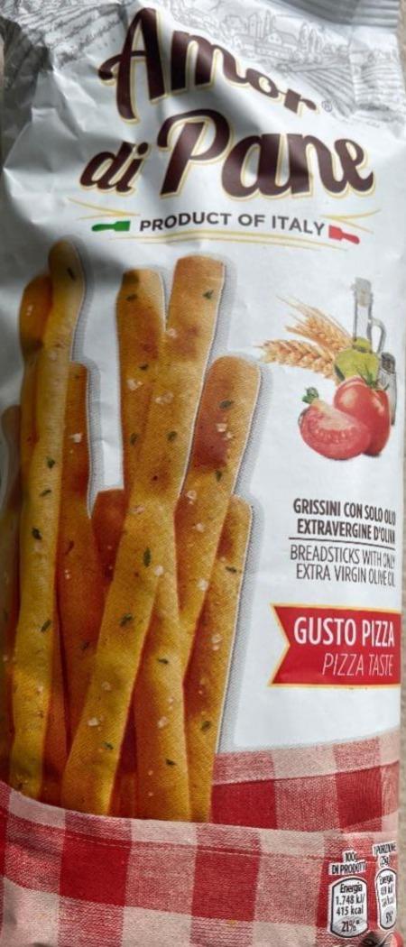 Фото - Хлібні палички з томатним порошком з оливкової олії першого віджиму та орегано Grissini gusto Pizza Amor di Pane