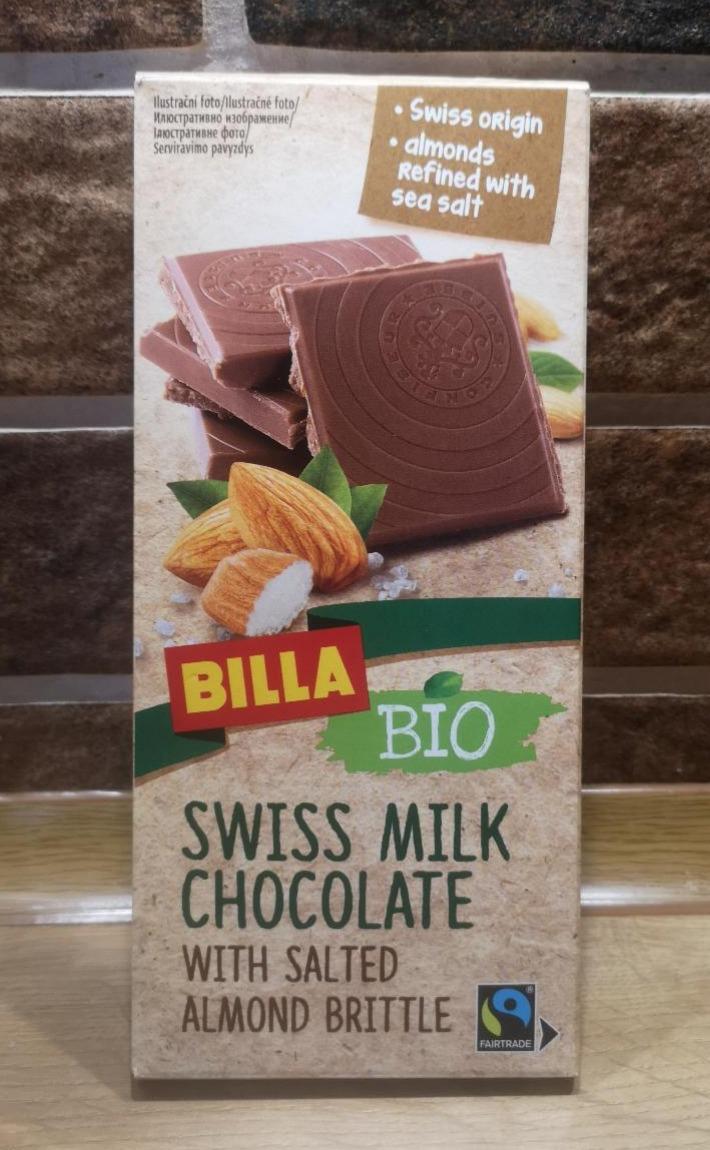 Фото - Шоколад молочний з подрібленим солоним мигдалем Swiss Milk Chocolate Billa