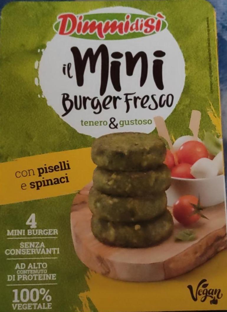 Фото - Il mini burger fresco con piselli e spinaci Dimmidisì