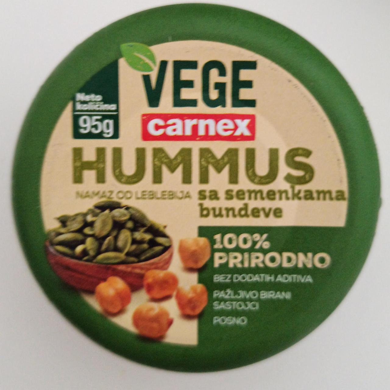 Фото - Хумус з гарбузовим насінням Hummus vege Carnex Карнекс