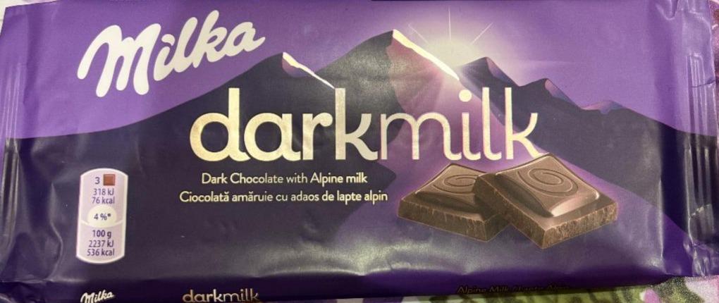 Фото - Шоколад чорний Dark Milk з альпійським молоком Milka