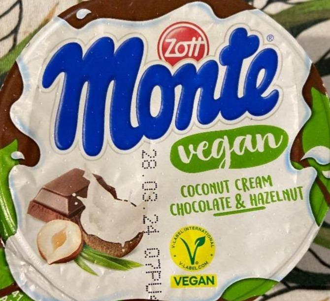 Фото - Monte Vegan Coconut Cream Chocolate Hazelnut Zott