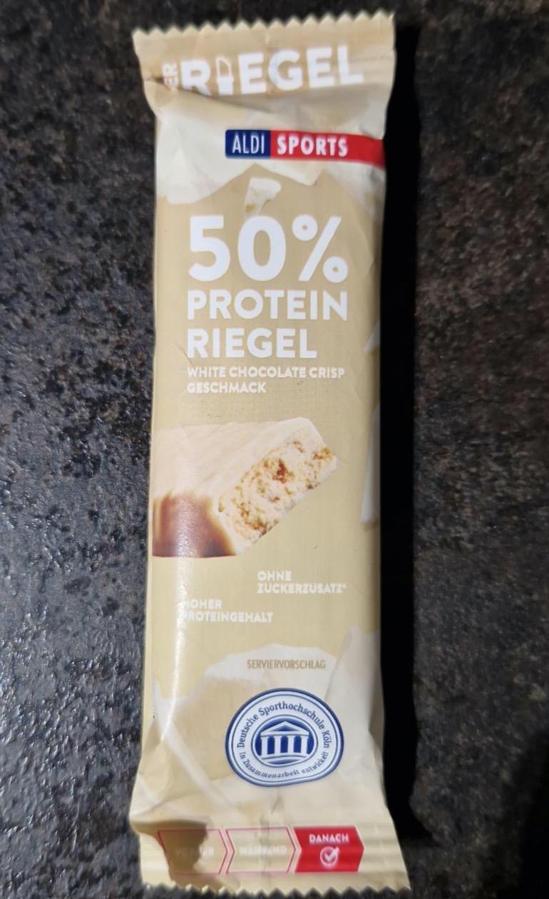 Фото - 50% Protein Riegel White Chocolate Crisp Aldi Sports